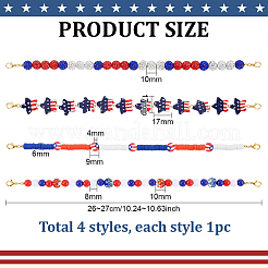 4Pcs Handmade Polymer Clay & Acrylic Hat Chains&nbsp;HJEW-PH02475