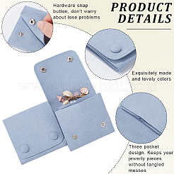 2Pcs Microfiber Cloth Jewelry Storage Bags with Brass Button&nbsp;ABAG-BBC0001-17A-02