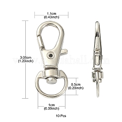 10Pcs Alloy Swivel Lobster Claw Clasps&nbsp;PALLOY-CJ0002-68