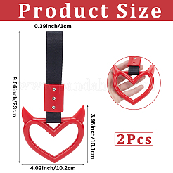 2Pcs ABS Plastic Devil Heart Rear Bumper Warning Handle Ring&nbsp;HJEW-SP0001-51B