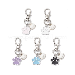 Paw Print & Cat Alloy Enamel Pendant Decorations&nbsp;HJEW-JM04119