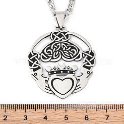 201 Stainless Steel Pendant Necklaces&nbsp;NJEW-C066-12P