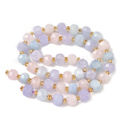 Natural Lavender Amethyst & Aquamarine & Madagascar Rose Quartz Beads Strands&nbsp;G-G271-D01-6x8mm