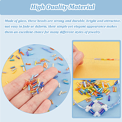 2880Pcs 8 Colors Opaque Colours Glass Twist Bugle Beads&nbsp;EGLA-PH0001-33