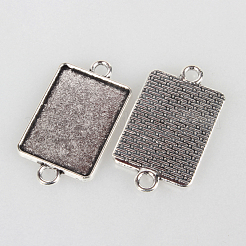 Tibetan Style Alloy Cabochon Connector Settings&nbsp;X-TIBEP-N004-01AS
