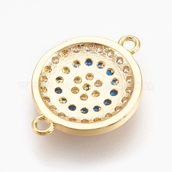 Brass Micro Pave Cubic Zirconia Links&nbsp;ZIRC-O026-06G-NR