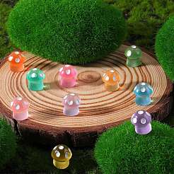 100Pcs 10 Colors Mushroom Luminous Resin Display Decorations&nbsp;RESI-SZ0003-46