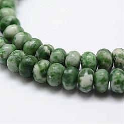 Natural Green Spot Jasper Beads Strands&nbsp;G-G665-13-6x4mm