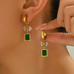 304 Stainless Steel Rectangle Hoop Earrings&nbsp;ZX8212