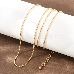 1MM Brass Ball Chain Necklaces for Women&nbsp;NJEW-Q351-01G
