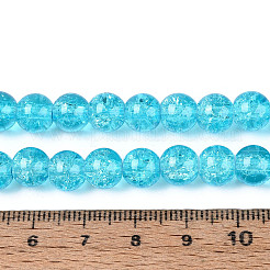 Spray Painted Crackle Transparent Glass Beads Strands&nbsp;X-CCG-Q001-8mm-06-A