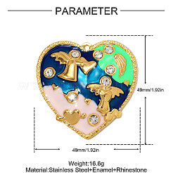 304 Stainless Steel Crystal Rhinestone Pendants&nbsp;STAS-OY009-91G