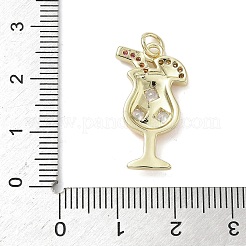 Brass Micro Pave Cubic Zirconia Pendants&nbsp;KK-K368-42G