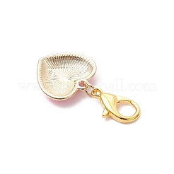 6Pcs Alloy Enamel Heart Pendant Decorations&nbsp;HJEW-JM04234