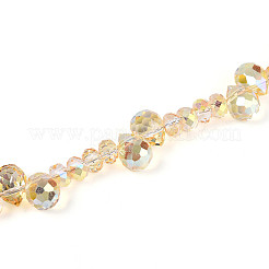 Electroplate Glass and Acrylic Rhinestone Beads Strands&nbsp;MAK-T011-07F