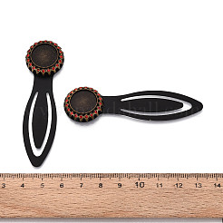 Alloy & Iron Bookmark Cabochon Settings&nbsp;PALLOY-N184-02AB