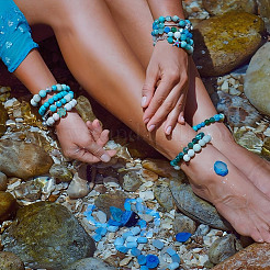 Synthetic Turquoise Dyed Beads Strands&nbsp;FIND-NB0005-46