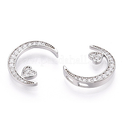 Rhodium Plated 925 Sterling Silver Micro Pave Cubic Zirconia Pendants&nbsp;STER-T004-35P
