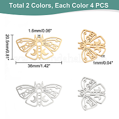 8Pcs 2 Colors 201 Stainless Steel Pendants&nbsp;STAS-DC0007-01