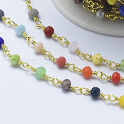 Handmade Glass Beaded Chains&nbsp;CHC-P005-08G