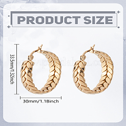 1Pair 201 Stainless Steel Leaf Wrap Hoop Earrings with 304 Stainless Steel Pin for Women&nbsp;EJEW-LP0011-01
