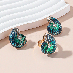 Fashionable high-end Alloy Enamel Conch Stud Earrings & Rings&nbsp;VO6722