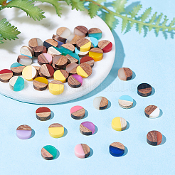 Opaque Resin & Wood Cabochons&nbsp;RESI-PH0001-13