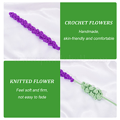 4Pcs 2 Colors Crochet Polyester Lavender Flower Ornaments&nbsp;AJEW-FG0002-67