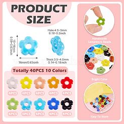 40Pcs 10 Colors Handmade Lampwork Beads&nbsp;LAMP-TA0001-65