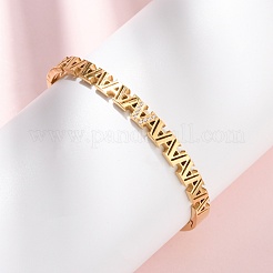 304 304 Stainless Steel Micro Pave Cubic Zirconia Hinged Bangles for Women&nbsp;BJEW-Z146-01G
