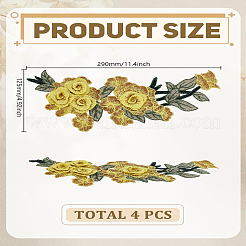 4Pcs Flower Polyester Sew on Appliques&nbsp;PATC-LP0001-11A