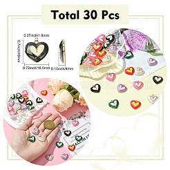 30Pcs 6 Colors Alloy Enamel Pendants&nbsp;FIND-CJ0002-35
