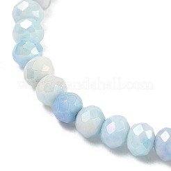 AB Color Faceted Rondelle Glass Beaded Stretch Bracelets for Women&nbsp;BJEW-PH01821-04