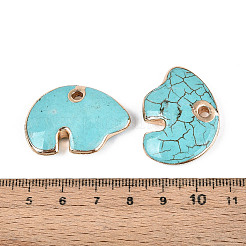Dyed Synthetic Turquoise Zuni Bear Pendants&nbsp;TURQ-T004-24