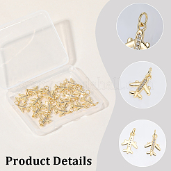 20Pcs Rack Plating Brass Micro Pave Clear Cubic Zirconia Pendants&nbsp;KK-SC0007-63