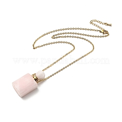 Openable Natural & Synthetic Mixed Stone Perfume Bottle Pendant Necklaces for Women&nbsp;NJEW-F296-01G