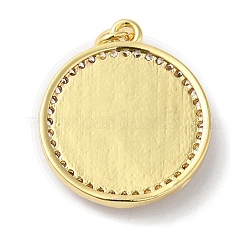 Rack Plating Brass Micro Pave Cubic Zirconia Pendants&nbsp;KK-F854-11G