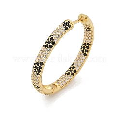 Brass Micro Pave Cubic Zirconia Hoop Earrings&nbsp;EJEW-M077-02G