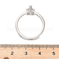 Rhodium Plated 925 Sterling Silver Adjustable Solitaire Ring Settings&nbsp;STER-NH0016-01A-P