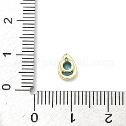 Teardrop Brass Micro Pave Cubic Zirconia Cabochons&nbsp;KK-P345-13G-B08