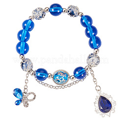 Glass & Alloy Rhinestone Beads Bracelets&nbsp;BJEW-TA00544