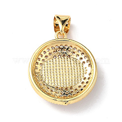 Real 18K Gold Plated Brass Clear Cubic Zirconia Pendants&nbsp;ZIRC-L102-12G-05