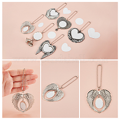 6 Sets 6 Styles Zinc Alloy Heat Transfer Sublimation Blank Pendant Decorations&nbsp;AJEW-GA0007-54