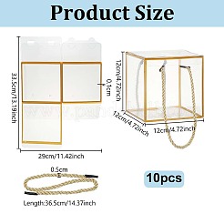 Gold Edged Transparent Plastic Packing Boxes&nbsp;CON-WH0107-113A