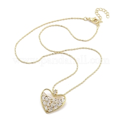 Brass Micro Pave Clear Cubic Zirconia Pendant Necklaces&nbsp;NJEW-B101-01G-02