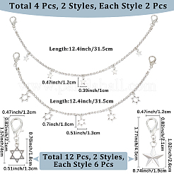 10Pcs 4 Styles Alloy Rhinestone Chain Boot Strap Chains&nbsp;AJEW-CP0006-49