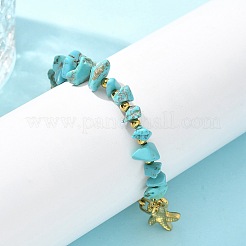304 Stainless Steel Synthetic Turquoise Beads Bracelets&nbsp;BJEW-U019-02G