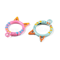 Spray Painted Alloy Spring Gate Rings&nbsp;PALLOY-T090-03