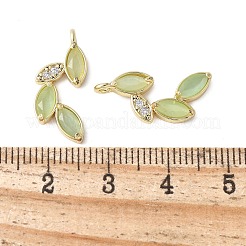 Brass Micro Pave Cubic Zirconia Pendants&nbsp;KK-F892-07G