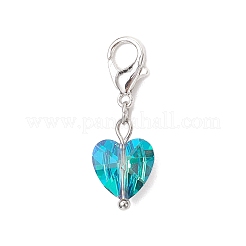 Heart Glass Pendant Decorations&nbsp;HJEW-JM03771-01